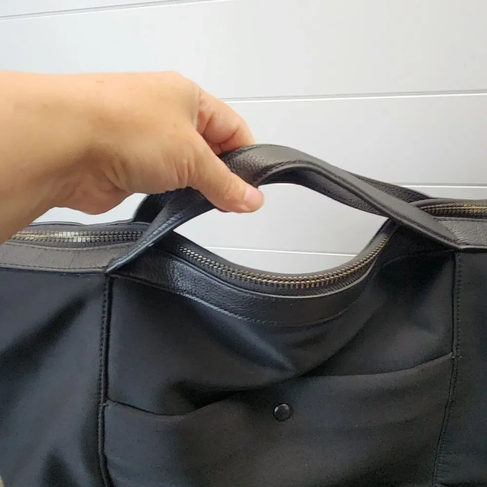 Cole Haan Grandseries Black Nylon W/Leather Trim Large Tote Bag Excellent Cond.